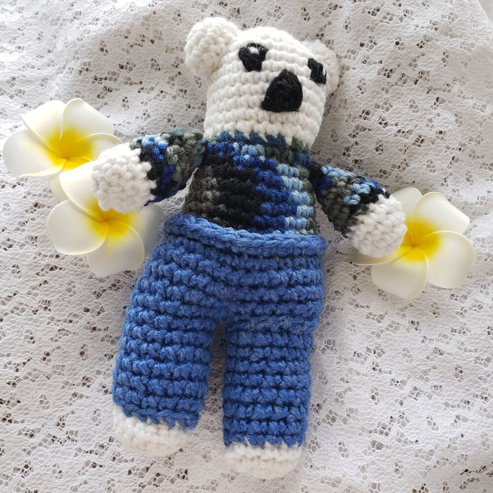 New Handmade Amigurumi Crochet White Koala Bear Stuffed Animal Toy Cute